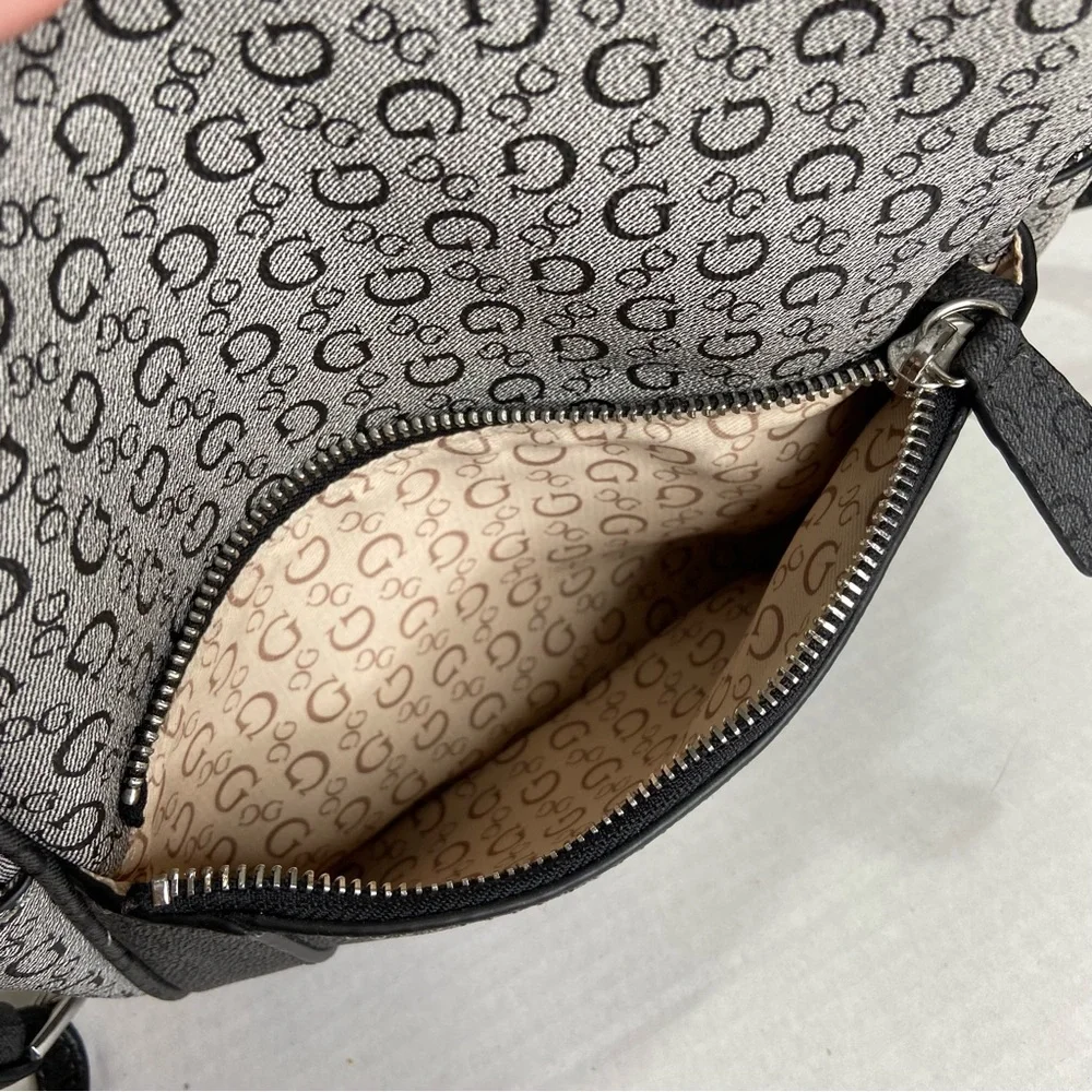Guess Gray Signature Backpack Purse Bag